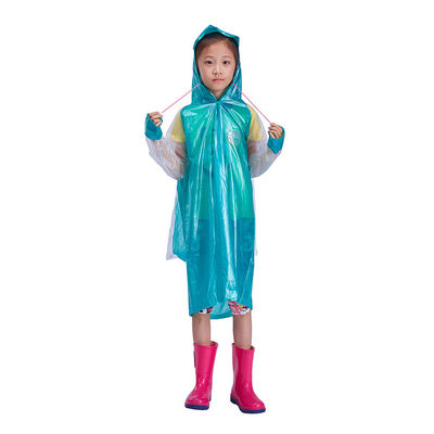 ODMのフードが付いている透明な子供のレインコート0.25mmの厚さのゆとり雨ジャケット