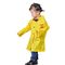 利用できるフード通気性のOEMが付いている黄色いPUの防水子供のレインコート